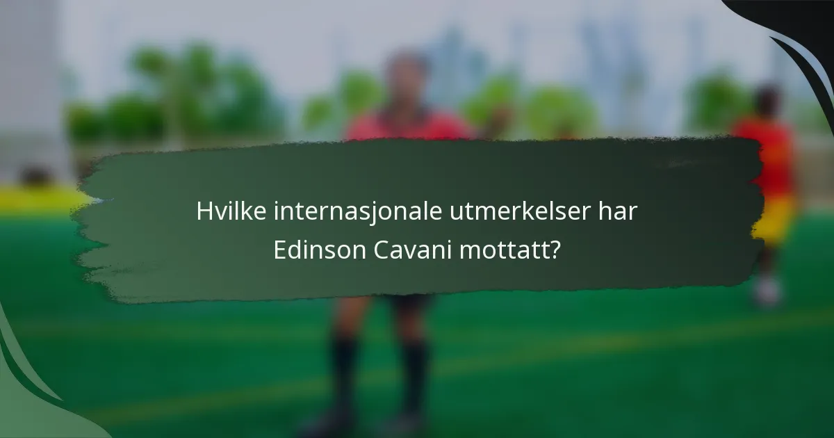 Hvilke internasjonale utmerkelser har Edinson Cavani mottatt?