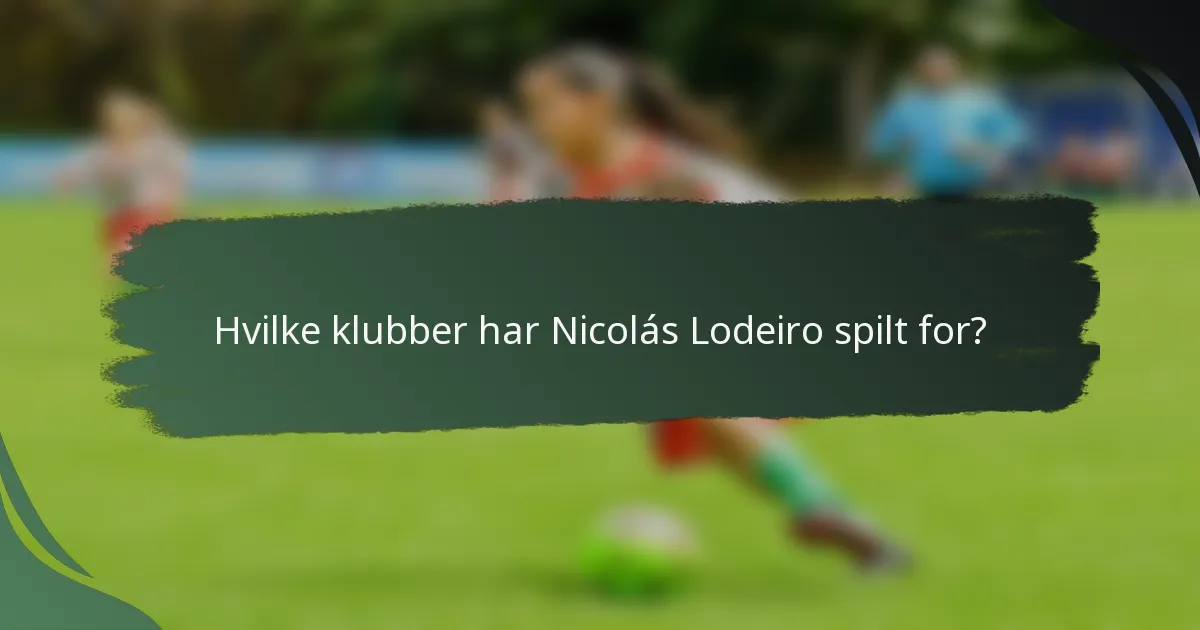Hvilke klubber har Nicolás Lodeiro spilt for?