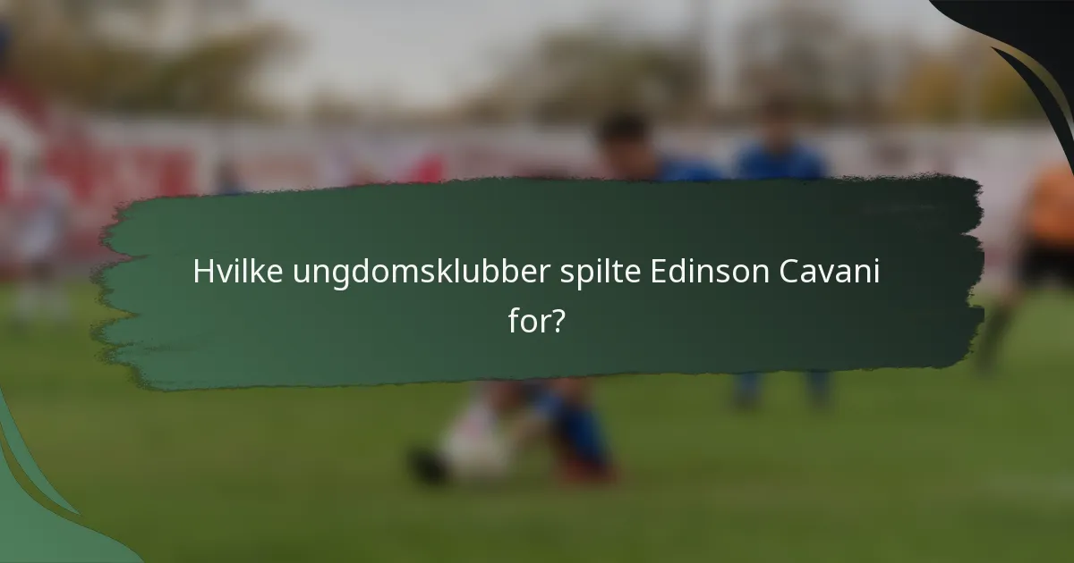 Hvilke ungdomsklubber spilte Edinson Cavani for?