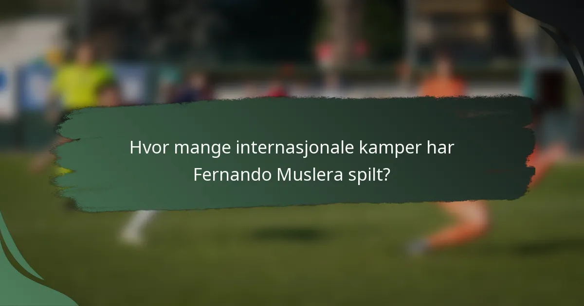 Hvor mange internasjonale kamper har Fernando Muslera spilt?